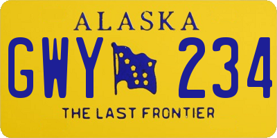 AK license plate GWY234