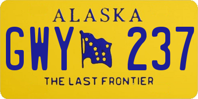 AK license plate GWY237