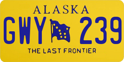 AK license plate GWY239