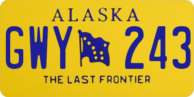 AK license plate GWY243