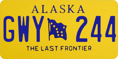AK license plate GWY244