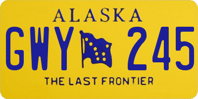 AK license plate GWY245