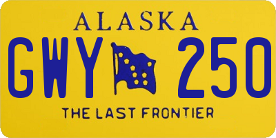 AK license plate GWY250