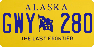 AK license plate GWY280