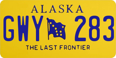 AK license plate GWY283