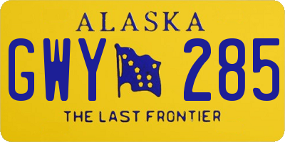 AK license plate GWY285