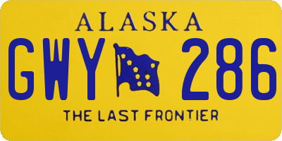 AK license plate GWY286