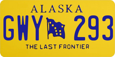 AK license plate GWY293