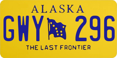AK license plate GWY296