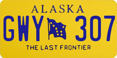 AK license plate GWY307