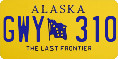 AK license plate GWY310