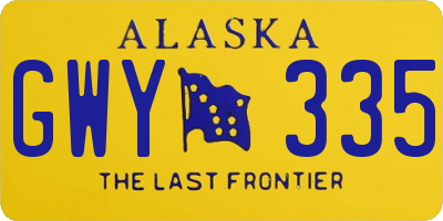 AK license plate GWY335