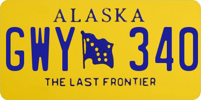 AK license plate GWY340