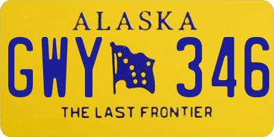 AK license plate GWY346