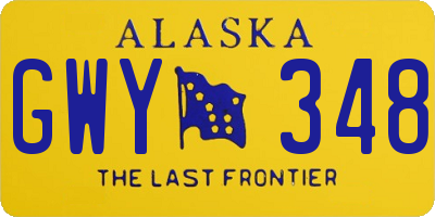 AK license plate GWY348