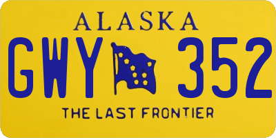 AK license plate GWY352