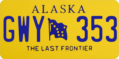 AK license plate GWY353