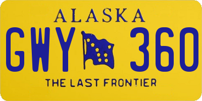 AK license plate GWY360