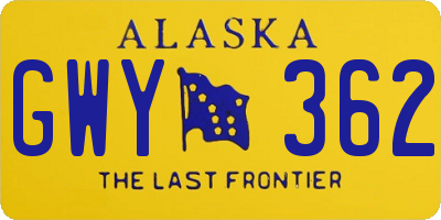 AK license plate GWY362