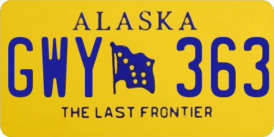 AK license plate GWY363