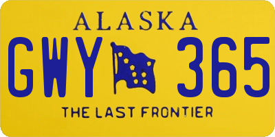 AK license plate GWY365