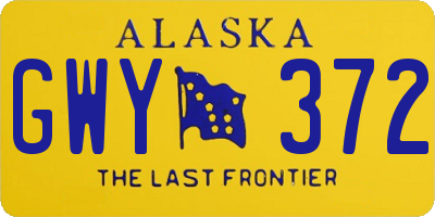 AK license plate GWY372