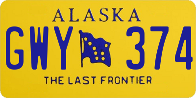 AK license plate GWY374