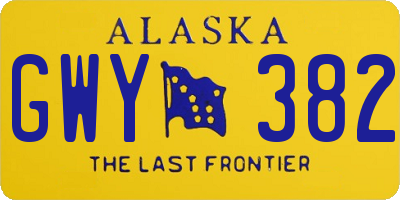 AK license plate GWY382
