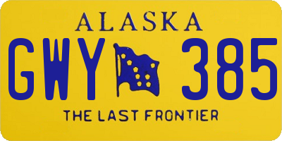 AK license plate GWY385
