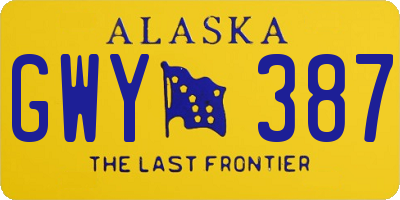 AK license plate GWY387