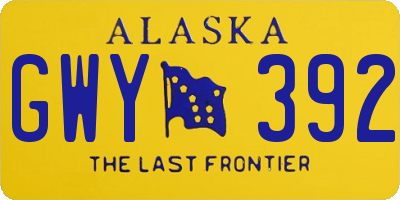 AK license plate GWY392