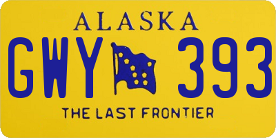 AK license plate GWY393