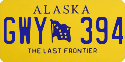 AK license plate GWY394