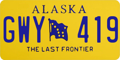 AK license plate GWY419