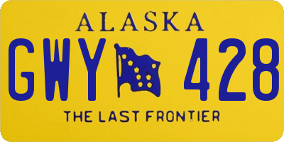 AK license plate GWY428
