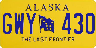 AK license plate GWY430