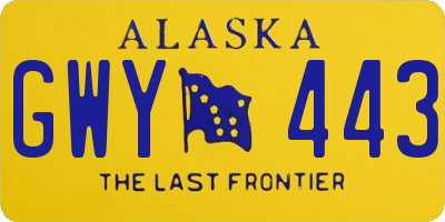 AK license plate GWY443