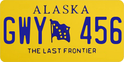 AK license plate GWY456