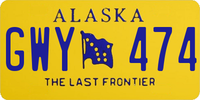 AK license plate GWY474