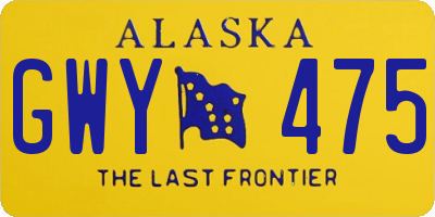 AK license plate GWY475