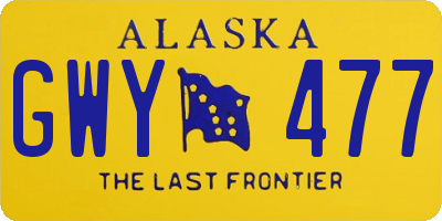 AK license plate GWY477