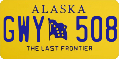 AK license plate GWY508