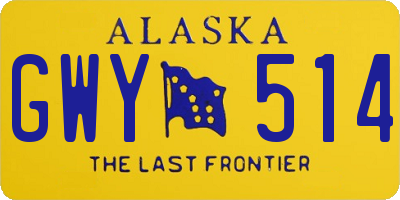 AK license plate GWY514