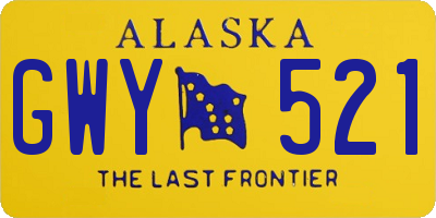 AK license plate GWY521