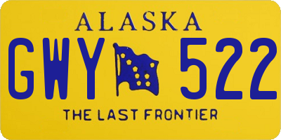 AK license plate GWY522