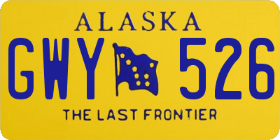 AK license plate GWY526