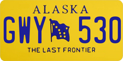 AK license plate GWY530