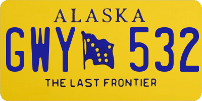 AK license plate GWY532