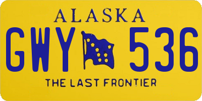 AK license plate GWY536