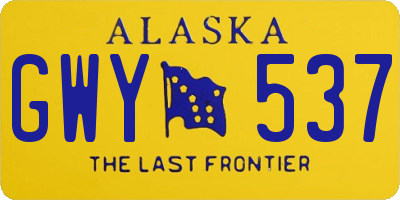 AK license plate GWY537